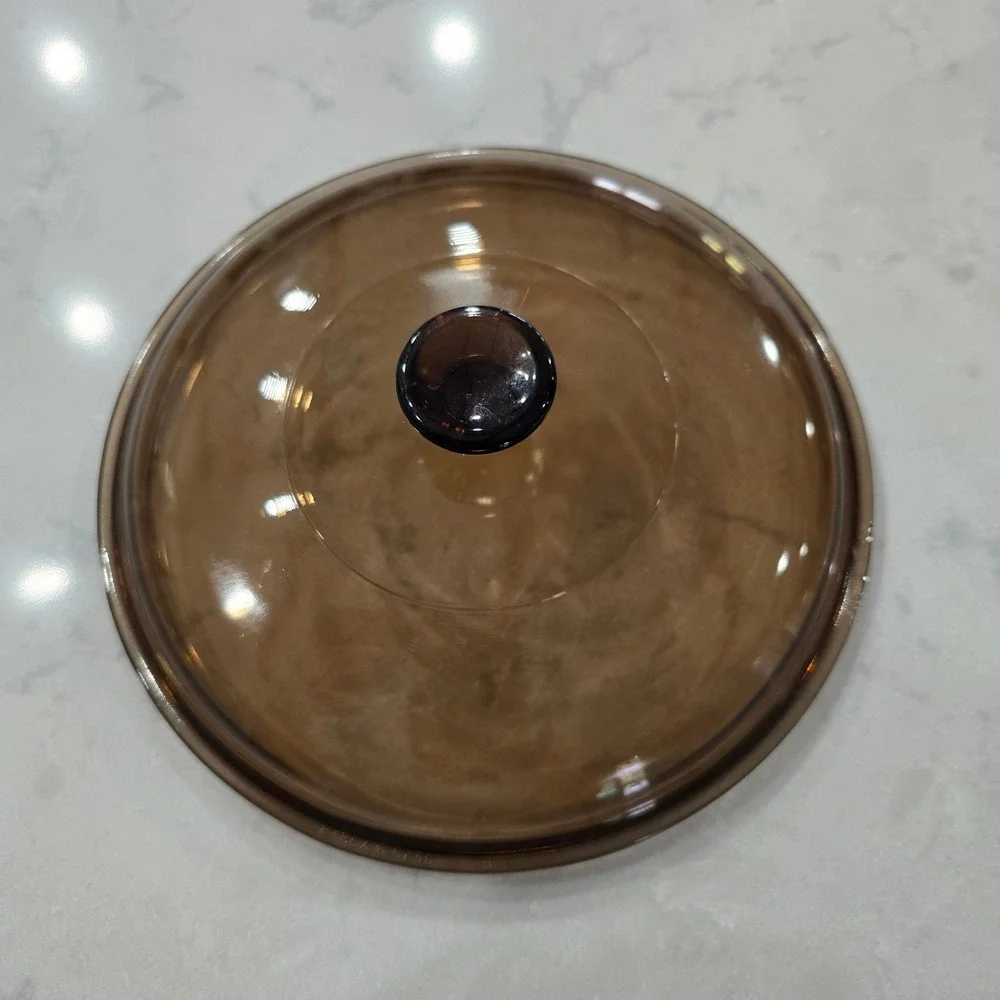 Pyrex Fireside Smoked Glass Casserole Dish with Lid 1.5L Round 623-B Vintage